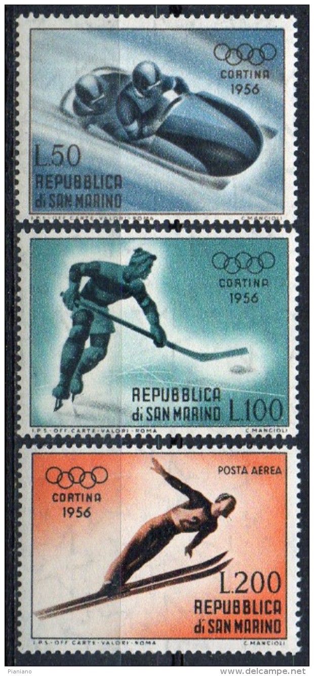 PIA - SAN  MARINO  - 1955 :  7° Giochi Olimpici Invernali Di Cortina D´ Ampezzo  -  (SAS   428-36 + P.A. 116) - Winter 1956: Cortina D'Ampezzo