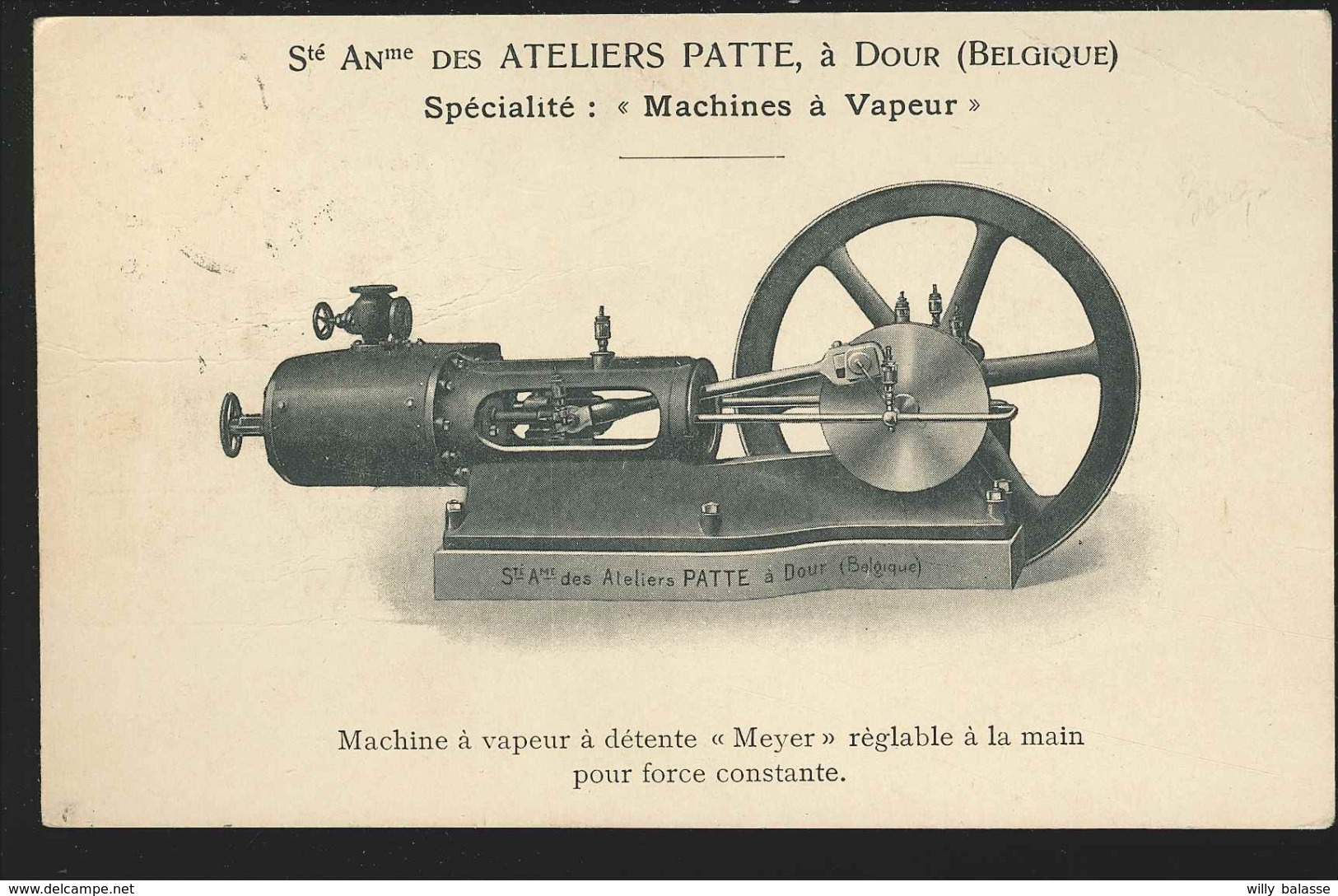 +++ CPA - DOUR - S.A. Ateliers Patte - Spécialité Machines à Vapeur - Meyer // - Dour