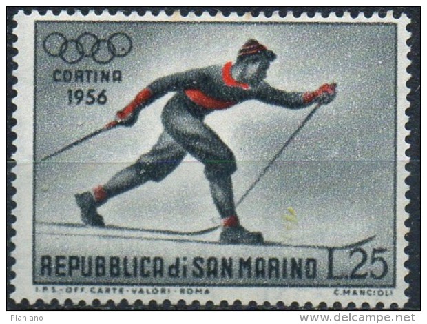 PIA - SAN  MARINO  - 1955 : 7° Giochi Olimpici Invernali Di Cortina D´ Ampezzo  -  (SAS  434) - Winter 1956: Cortina D'Ampezzo