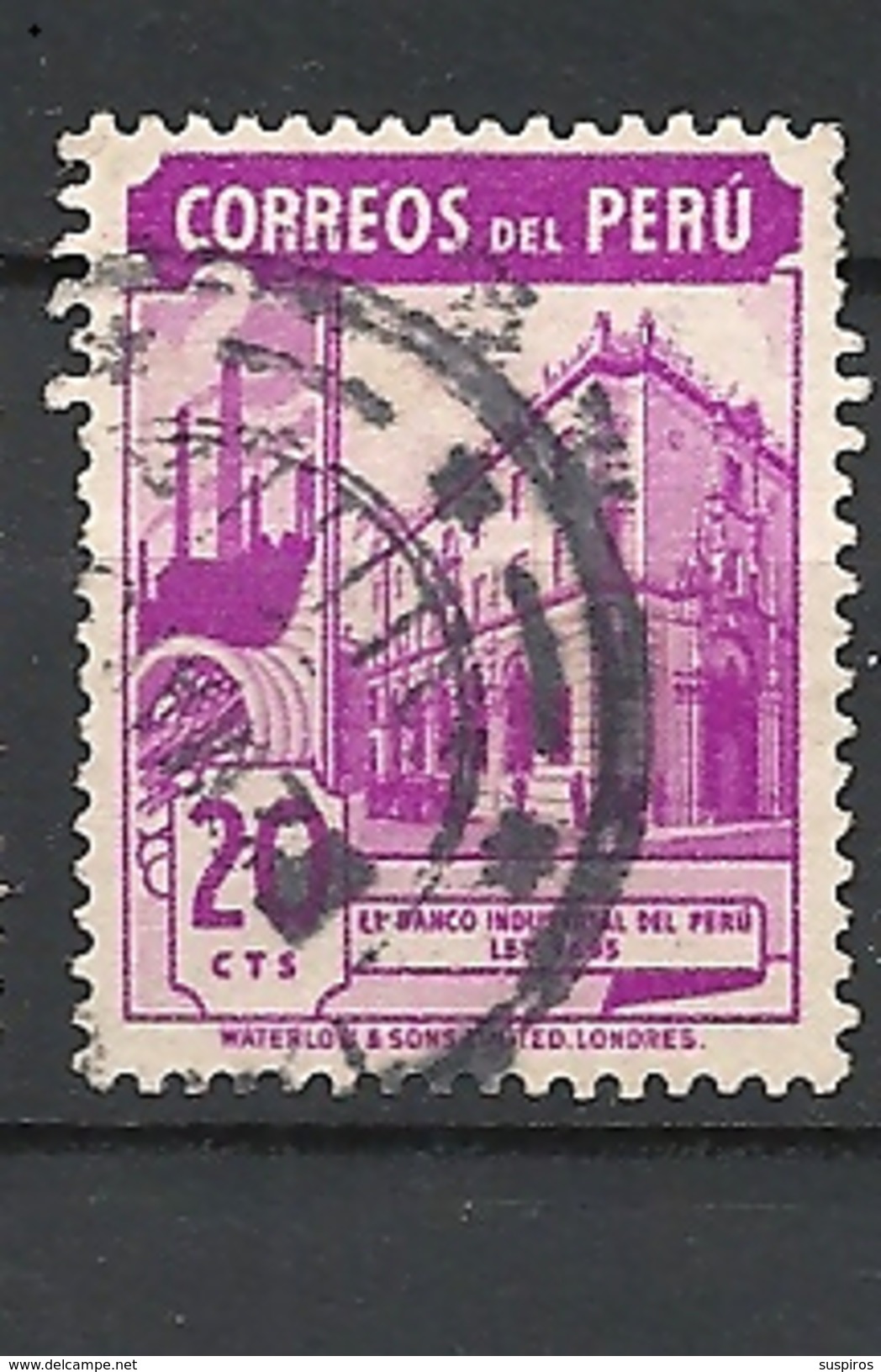 PERU    1938 Local Motives   BANCO INDUSTRIAL DE PERU USED - Peru