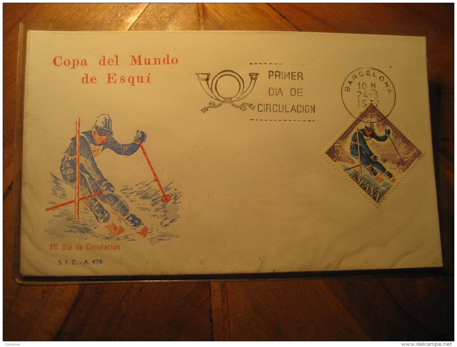 1977 Edifil 2408 Granada Sierra Nevada Copa Del Mundo De Esqui Ski Skiing World Cup Championship SPD FDC Spain - FDC