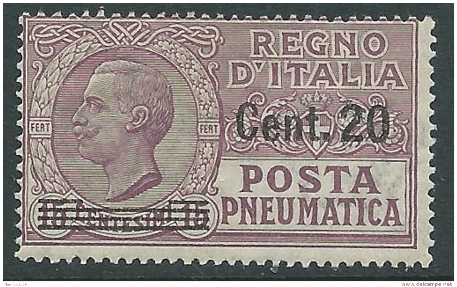 1924-25 REGNO POSTA PNEUMATICA SOPRASTAMPATO 20 SU 15 CENT MNH ** - CZ15-3 - Poste Pneumatique