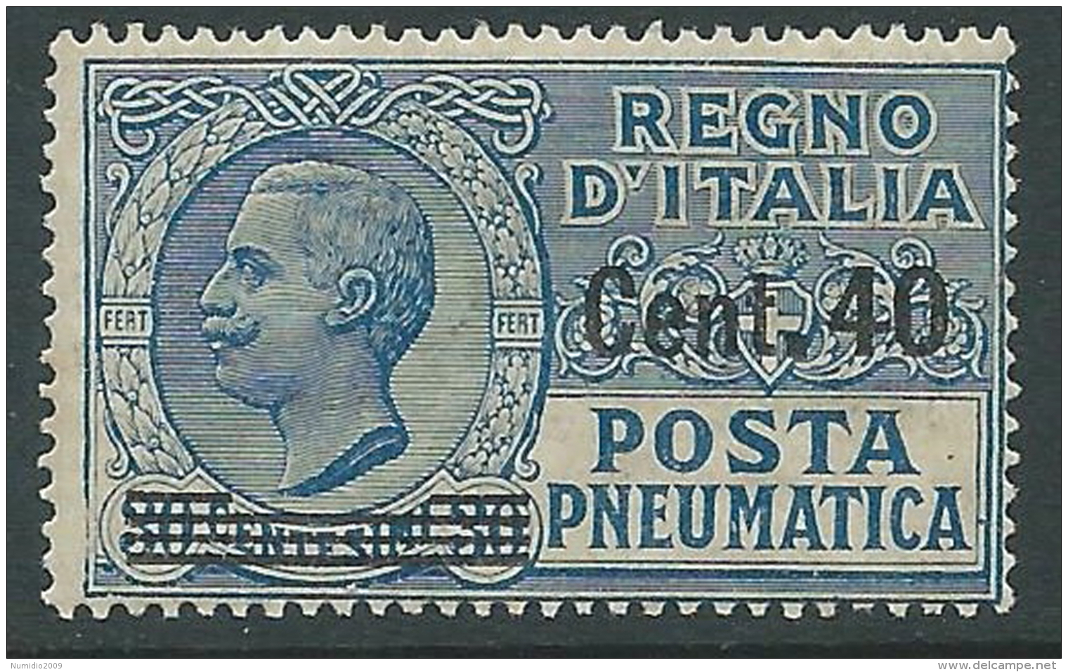 1924-25 REGNO POSTA PNEUMATICA SOPRASTAMPATO 40 SU 30 CENT MNH ** - CZ15-3 - Pneumatic Mail