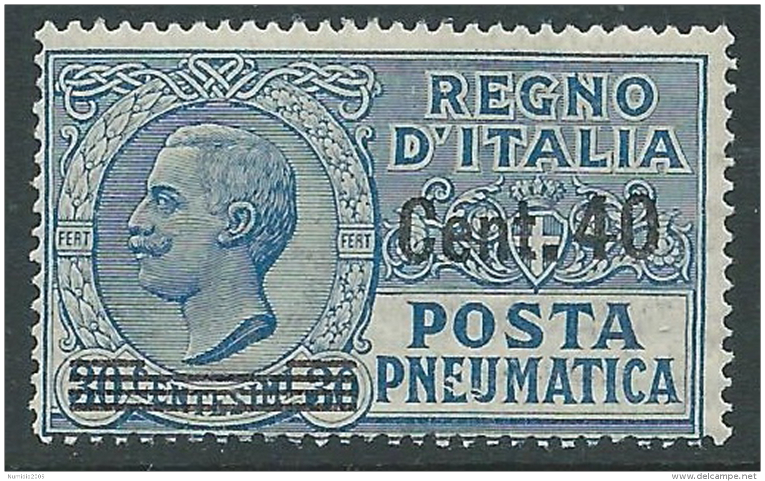 1924-25 REGNO POSTA PNEUMATICA SOPRASTAMPATO 40 SU 30 CENT MNH ** - CZ15-7 - Pneumatic Mail