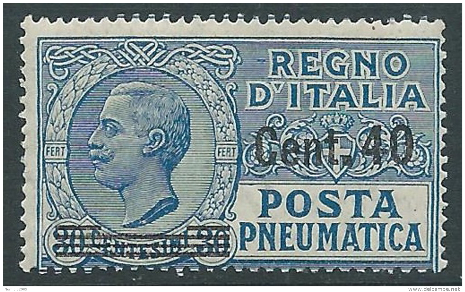 1924-25 REGNO POSTA PNEUMATICA SOPRASTAMPATO 40 SU 30 CENT MNH ** - CZ15-8 - Poste Pneumatique