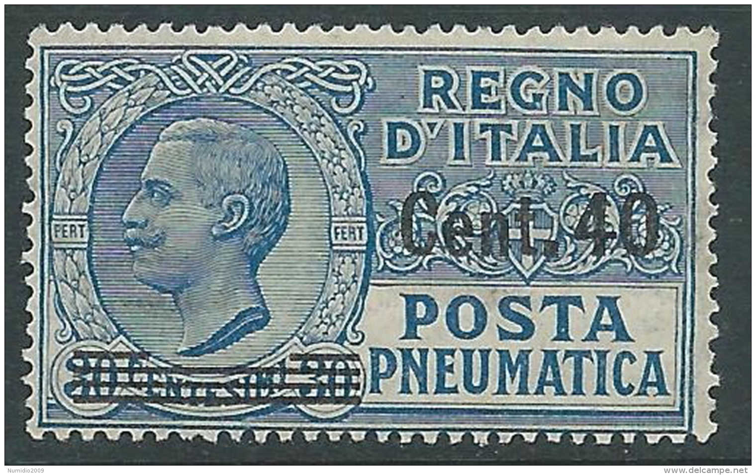 1924-25 REGNO POSTA PNEUMATICA SOPRASTAMPATO 40 SU 30 CENT MNH ** - CZ15-9 - Poste Pneumatique