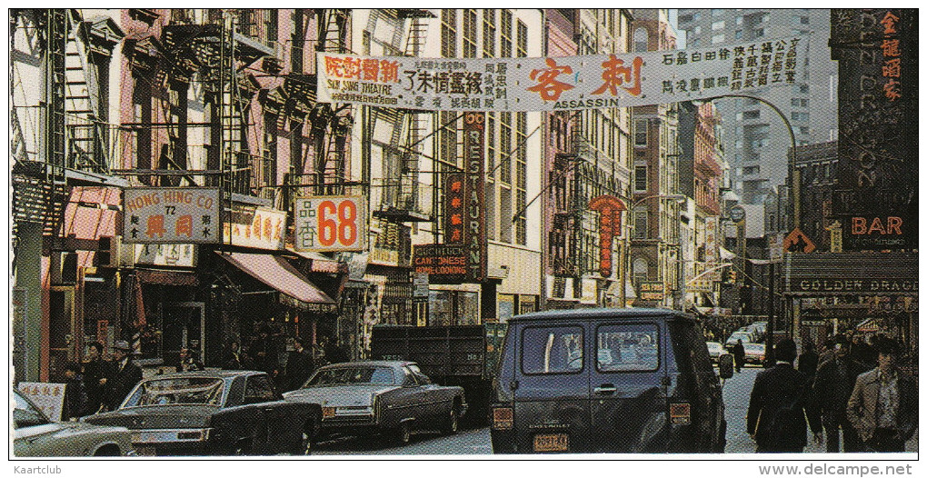 China Town : CHEVY VAN, DODGE DART ´70, CADILLAC DEVILLE COUPÉ ´71  - New York City - (USA) - Transportes