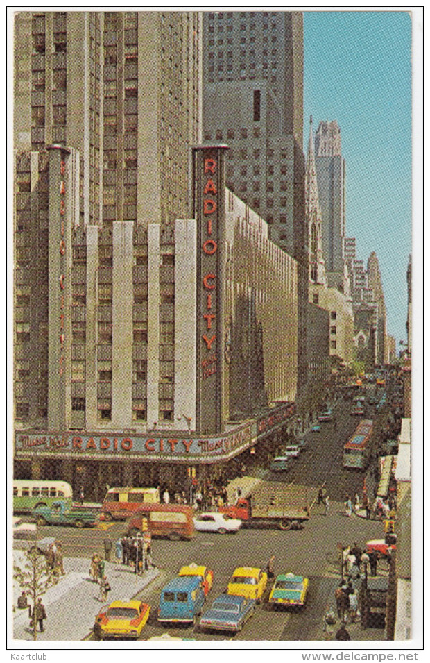 Radio City Music Hall: CHEVROLET IMPALA 409 SS & SIDESTEP PICKUP, CHECKER MARATHON,TRUCKS,BUS,CAB -New York City- (USA) - Transport