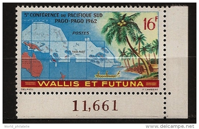 Wallis & Futuna 1962 N° 161 ** Pacifique-Sud, Pago-Pago, Palmier, Cocotier, Noix De Coco, Cases, Barque, Australie - Ungebraucht