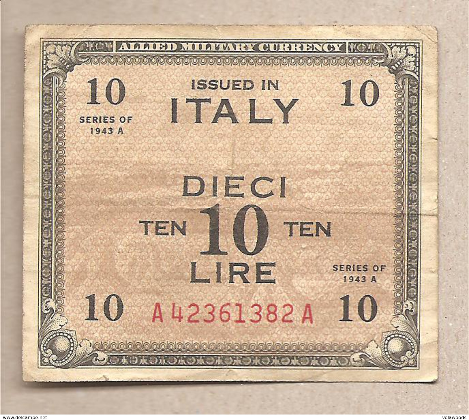 Italia Occupazione Alleata - Banconota Circolata Da 10 Lire - 1943 - Allied Occupation WWII