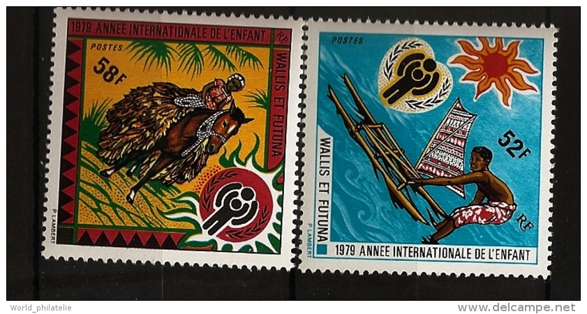 Wallis & Futuna 1979 N° 232 / 3 ** Enfance, Jeu D'enfant, Jeu De Construction, Soleil, Bateau, Cheval, Mer, Equitation - Unused Stamps