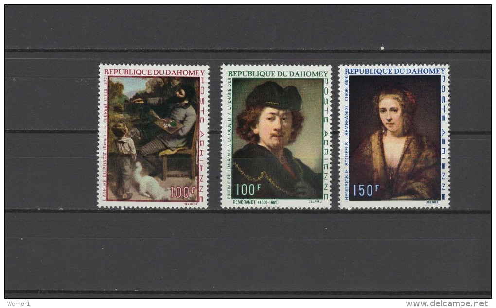 Dahomey 1969 Paintings Rembrandt, Courbet Set Of 3 MNH - Rembrandt