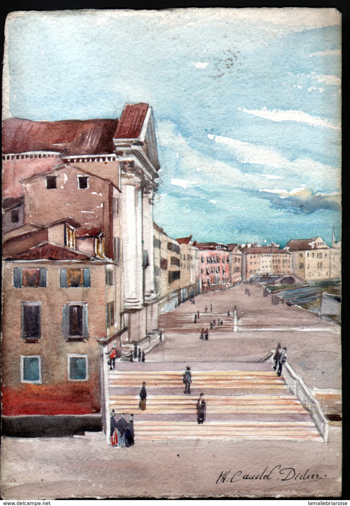 AQUARELLE 193 X 280 Mm, ARTISTE: MATHILDE CAUDEL DIDIER ( BENEZIT ), VENISE ( ITALIE ), 1909 - Aquarelles