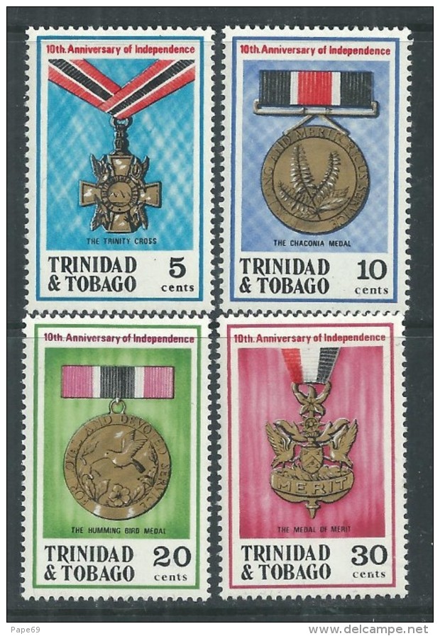 Trinité Et Tobago N° 311 / 14  XX 10 ème Anniversaire De L'Indépendance,  Les 4 Valeurs Sans Charnière, TB - Trinidad & Tobago (1962-...)