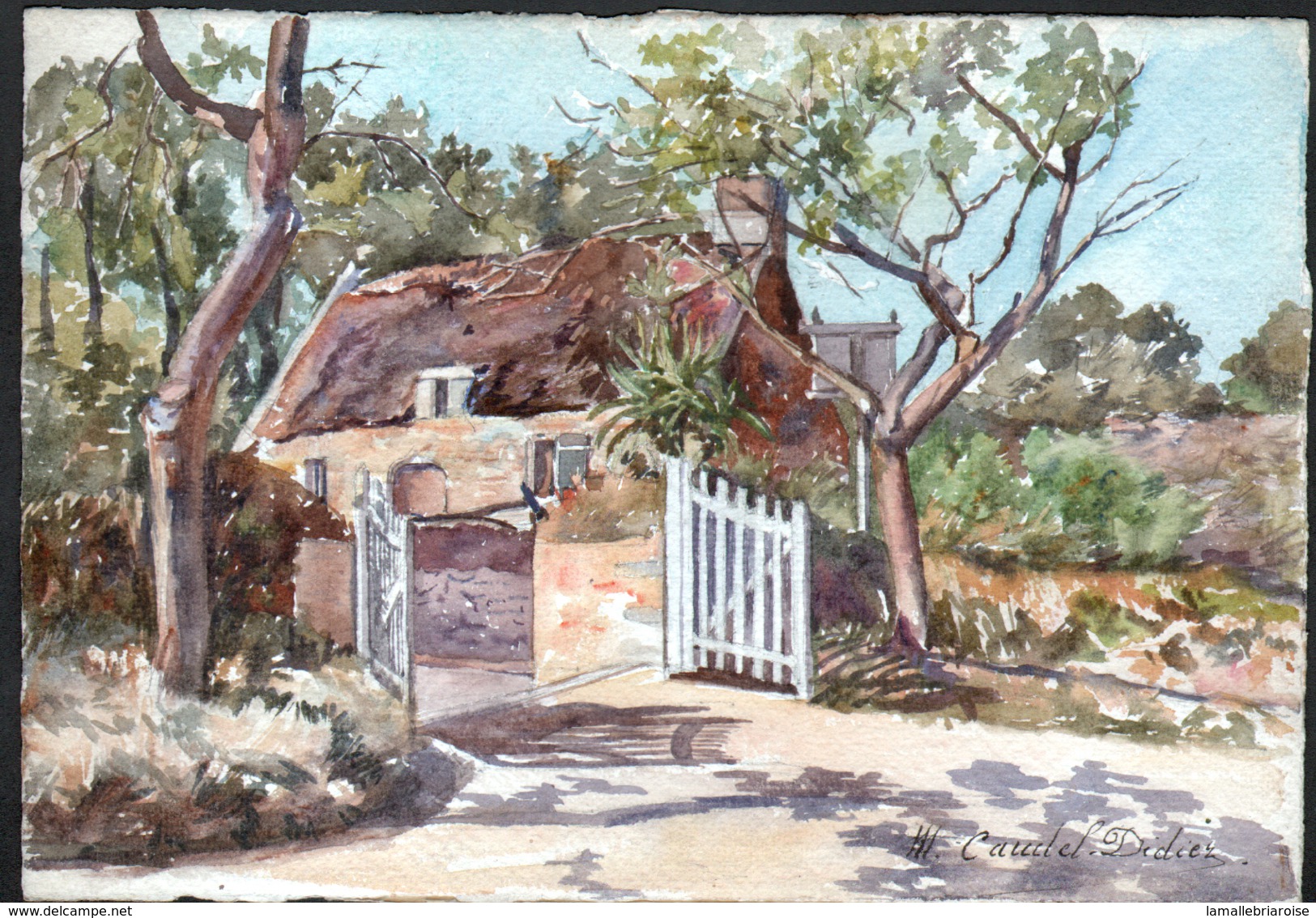 AQUARELLE 193 X 280 Mm, ARTISTE: MATHILDE CAUDEL DIDIER ( BENEZIT ), BEG MEIL ( FINISTERE ), 1907 - Aquarel