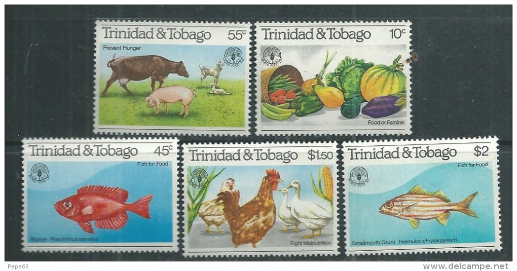 Trinité Et Tobago N° 439 / 44  XX Journée Mondiale De L´alimentation,  Les 6 Valeurs Sans Charnière, TB - Trinidad & Tobago (1962-...)