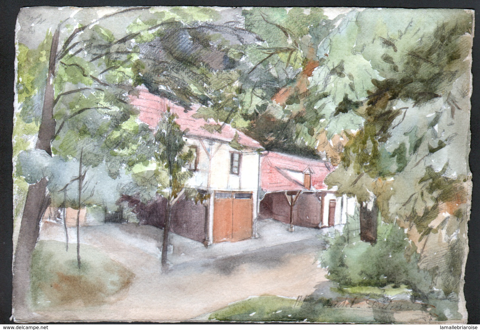 AQUARELLE 193 X 280 Mm, ARTISTE: MATHILDE CAUDEL DIDIER ( BENEZIT ), MEAUX ( SEINE ET MARNE ), 1906 - Aquarelles