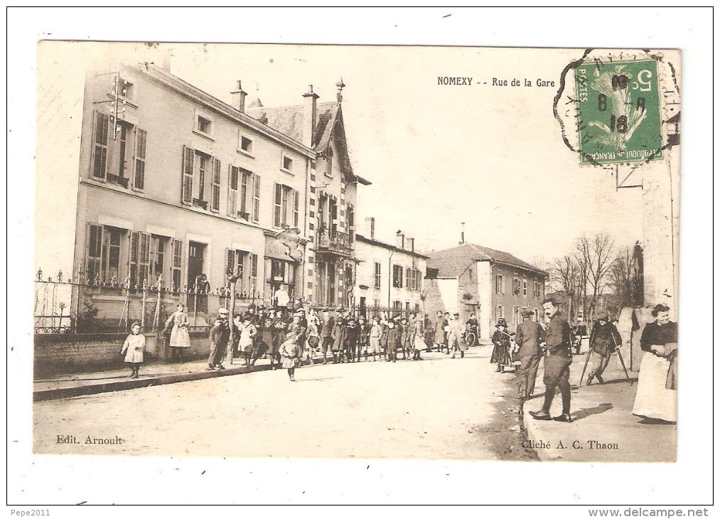 CPA  88 NOMEXY Rue De La Gare Animation Maisons 1918 - Nomexy