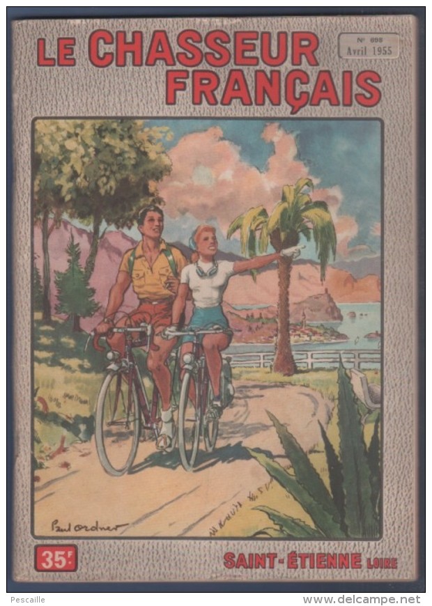 LE CHASSEUR FRANCAIS 04 1955 - CYCLOTOURISME - TENUES ET BOUTONS DE VENERIE - NANDOU - CHASSE CHAMOIS - BERGER ALLEMAND - Desde 1950