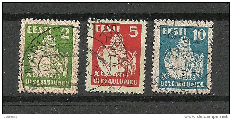 ESTLAND Estonia Estonie 1933 Sängerfest  Michel 99 - 101 O - Estland