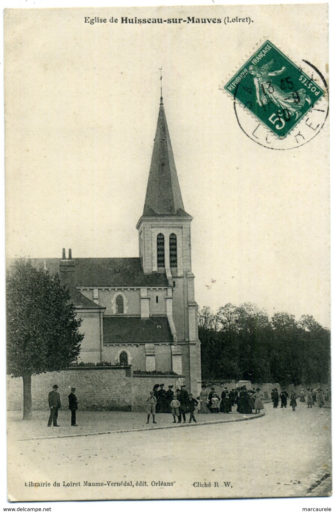 Cpa  Huisseau Sur Mauves   L'église,  Animée    (France = Port Gratuit) - Otros & Sin Clasificación