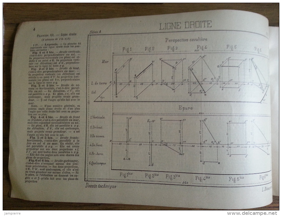 Le Dessin Technique - Principes - Série A, Cahier II - Géométrie Dans L´espace - 1892 - Librairie Hachette - Wissenschaft