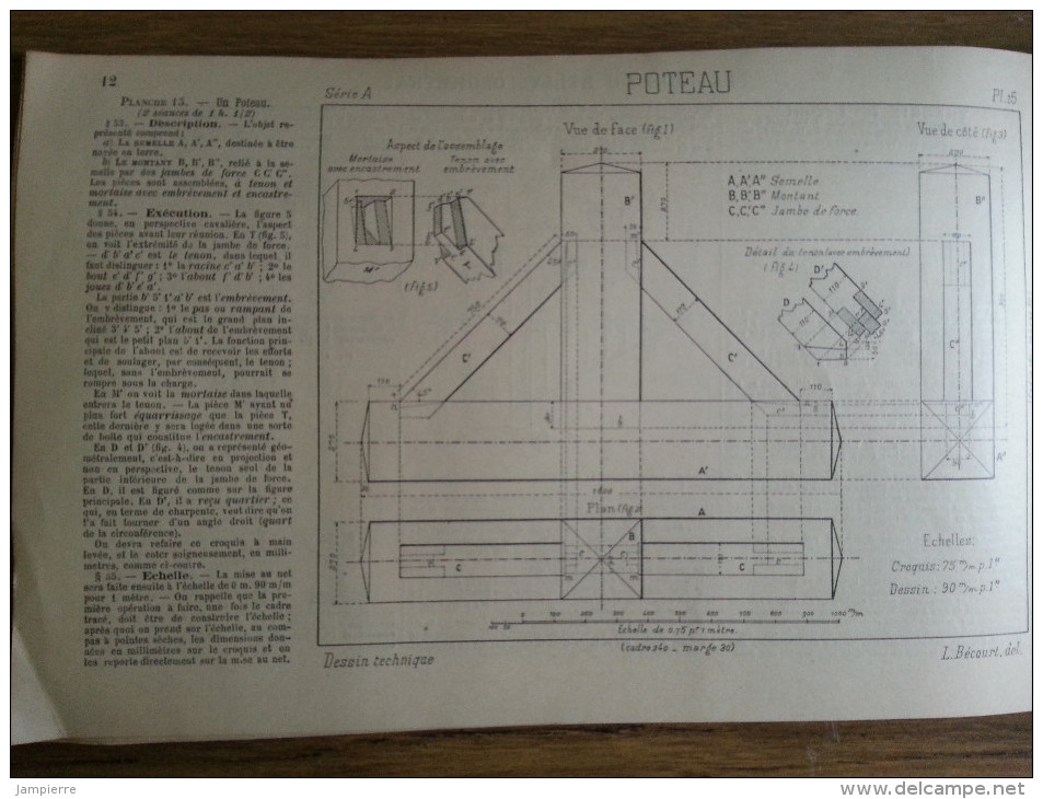 Le Dessin Technique - Principes - Série A, Cahier II - Géométrie Dans L´espace - 1892 - Librairie Hachette - Wissenschaft