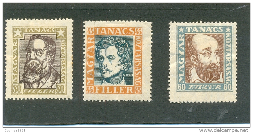 1919 HONGRIE Y &amp; T N° 242 - 243 - 244 ( * ) Timbres Bolchéviques - Used Stamps