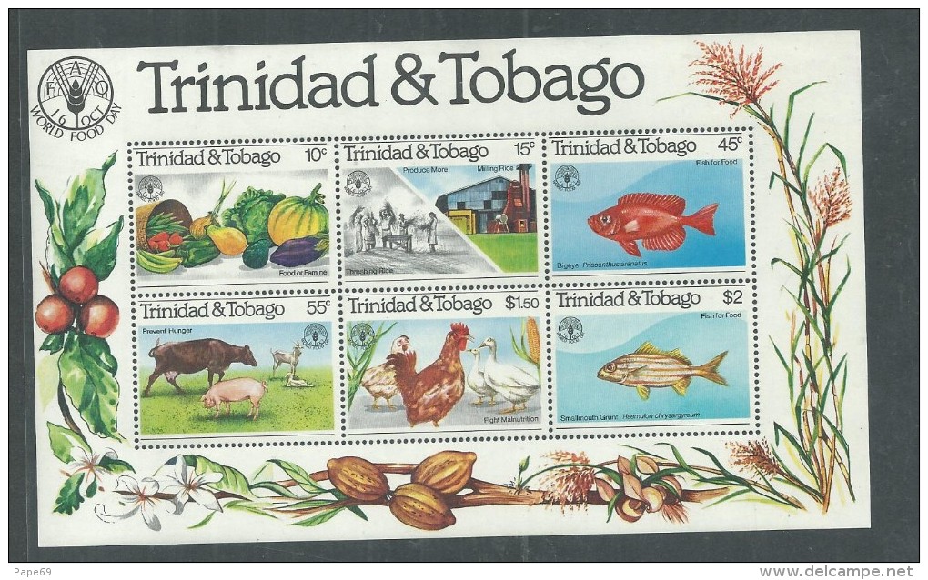 Trinité Et Tobago BF N° 34  XX Journée Mondiale De L'alimentation  Le Bloc Sans Charnière, TB - Trinidad & Tobago (1962-...)