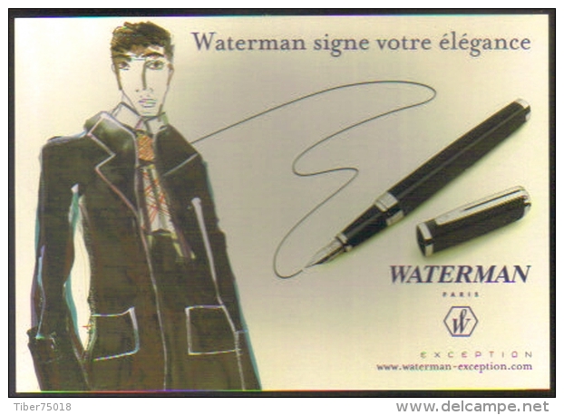 Carte Postale édition "Carte à Pub" - Waterman Signe Votre élégance (stylo Plume) - Pubblicitari