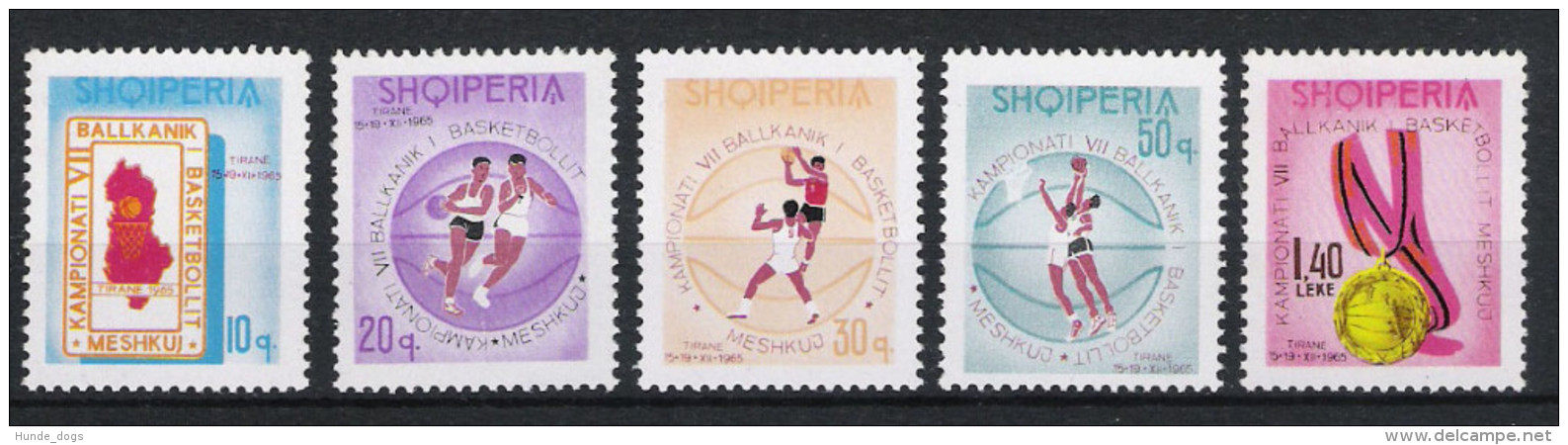 Albanien Albania 1965 Mi# 1018-22 ** MNH Sport Basketball - Basketball