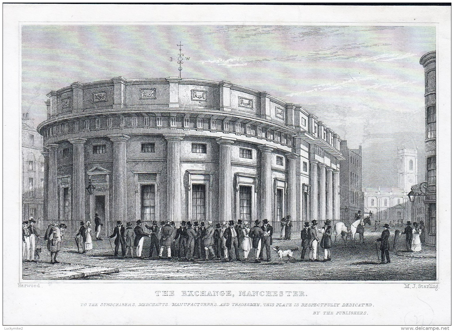 "THE EXCHANGE, MANCHESTER"  By  M J Starling - Prints & Engravings