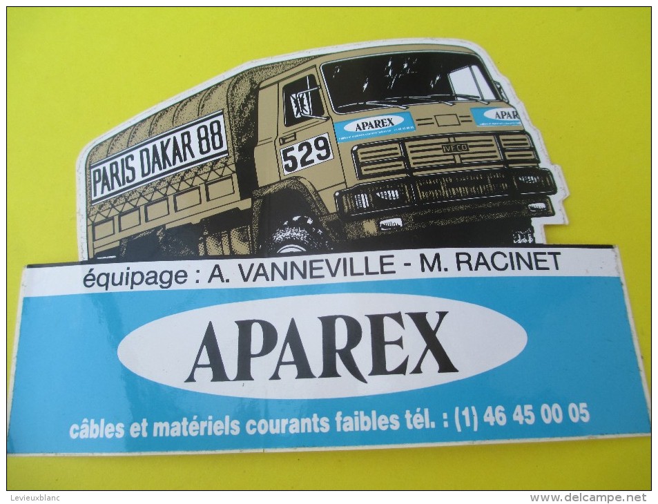 Automobile/APAREX/ Camion /Equipage Vanneville- Racinet / Paris-Dakar 88/ 1988    ACOL88 - Adesivi