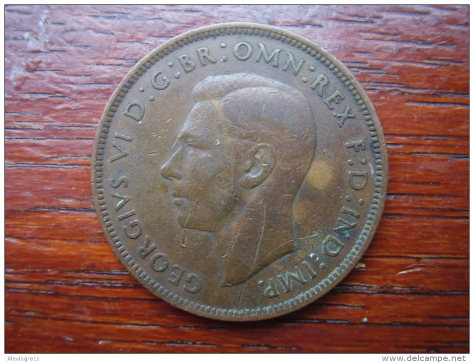 Great Britain 1945 GEORGE VI  ONE PENNY  USED FAIR CONDITION.(HG37) - Other & Unclassified