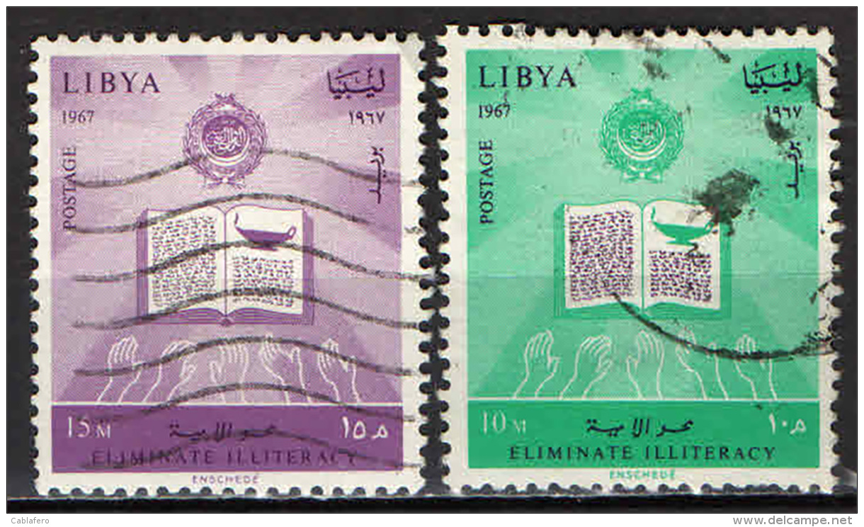 LIBIA - 1967 - CAMPAGNA PER L'ALFABETIZZAZIONE - USATI - Libië