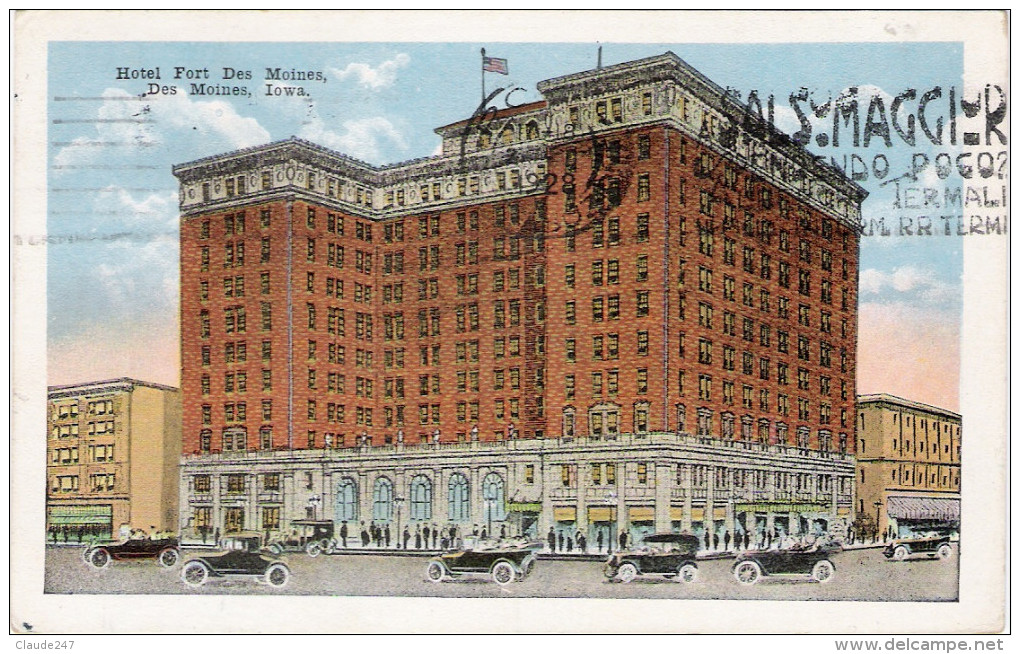 1928 Post Card  Hotel Fort Des Moines - Des Moines