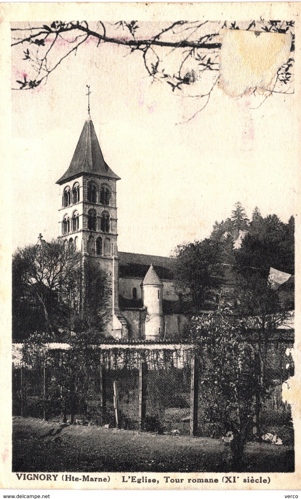 CARTE POSTALE ANCIENNE DE VIGNORY-EGLISE-TOUR ROMANE - Vignory