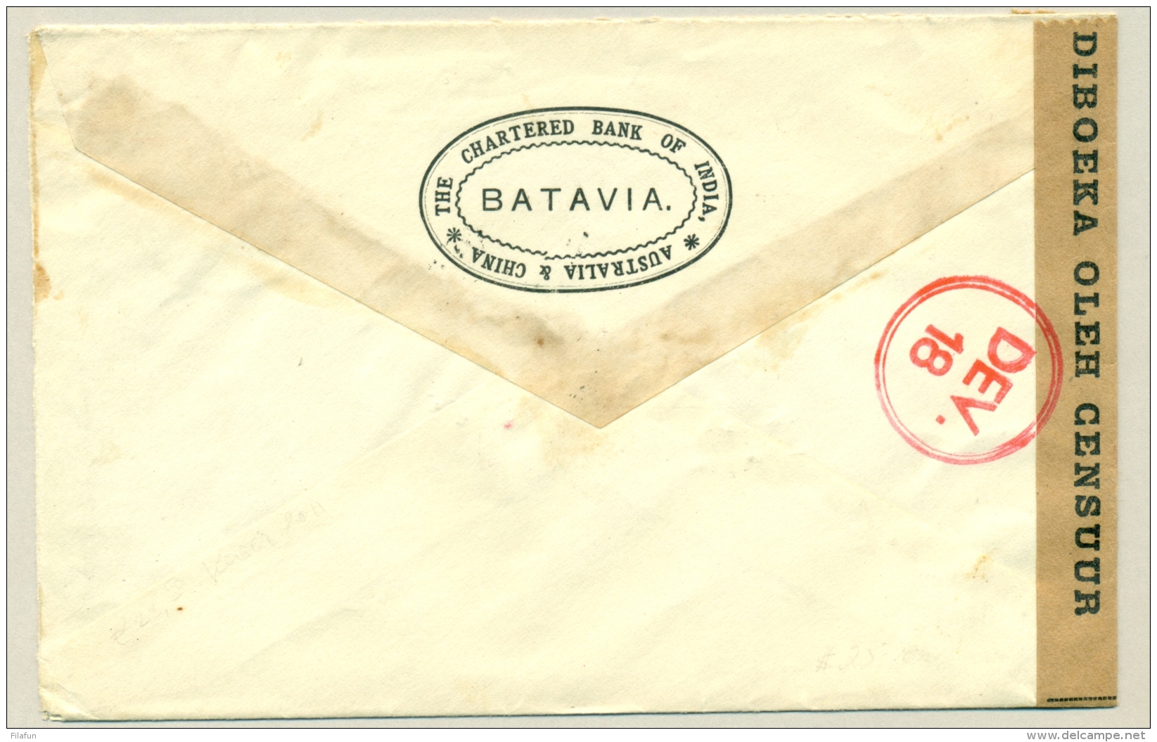 Nederlands Indië - 1941 -15 Cent Konijnenburg Op Censuurbrief Naar Chicago  / USA - Censored Cover - Niederländisch-Indien