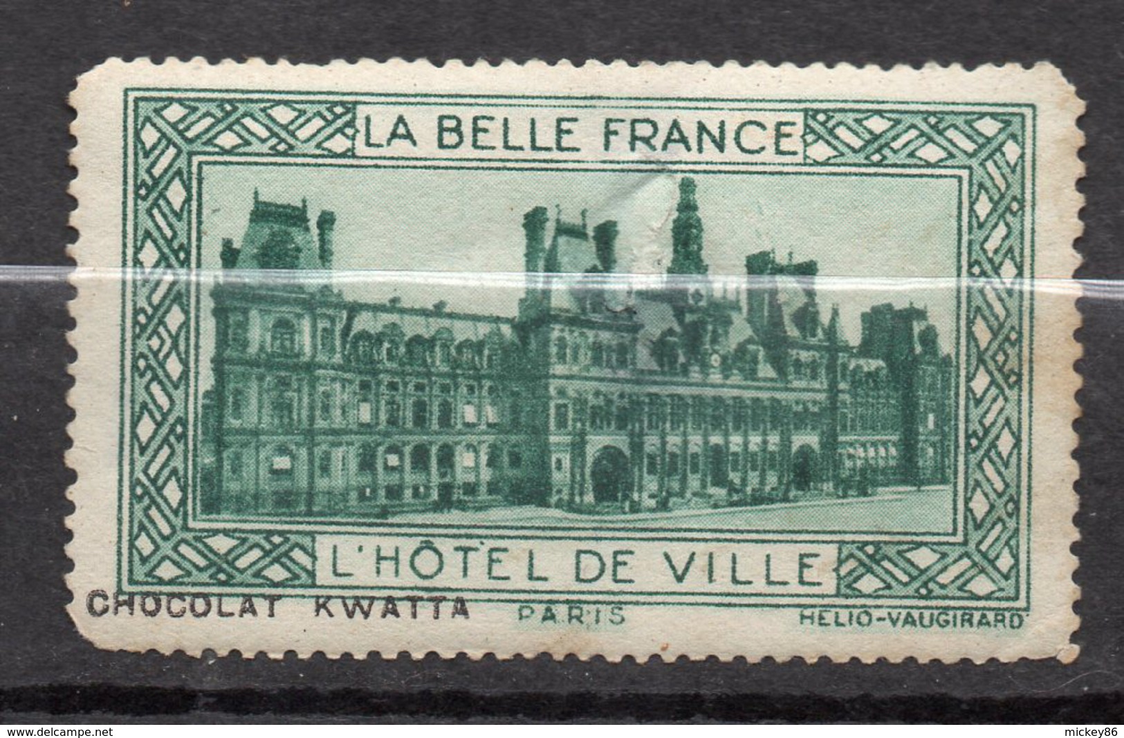 Vignette PARIS-- Hôtel De Ville--Série "La Belle France"  Par Chocolat KWATTA - Tourism (Labels)