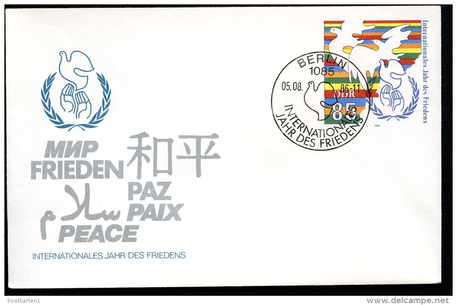 DDR U5 JAHR DES FRIEDENS Sost. 1986  Kat. 5,00 € - Private Covers - Mint