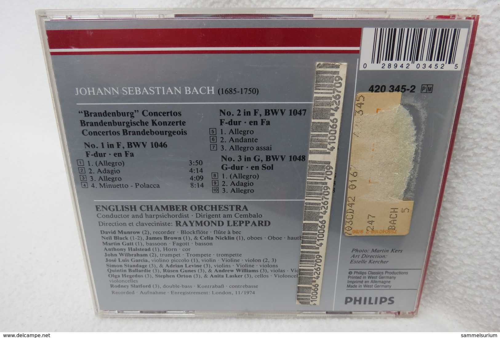 CD "Bach" Brandenburgische Konzerte No. 1, 2 Und 3, Englisch Chamber Orchestra, Raymond Leppard - Klassik