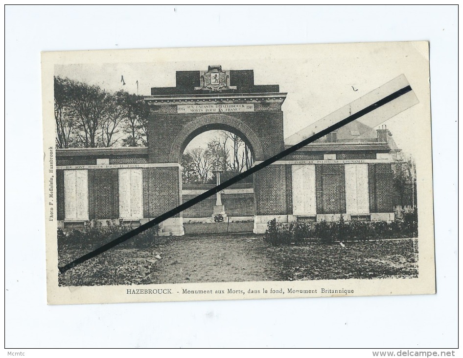 CPA  -  Hazebrouck  - Monument Aux Morts,dans Le Fond, Monument Britannique - Hazebrouck