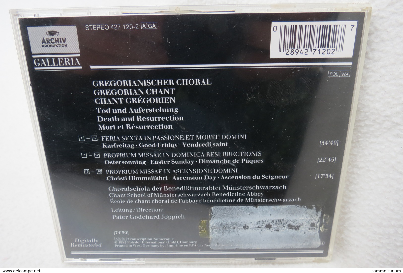 CD "Gregorianischer Choral" Benediktinerabtei Münsterschwarzach - Gospel & Religiöser Gesang