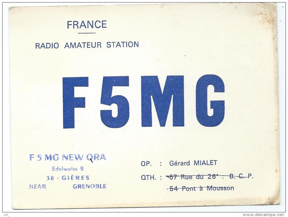 CARTE QSL FRANCE F5MG, RADIO AMATEUR, CIERES, ISERE 38 - Radio Amateur