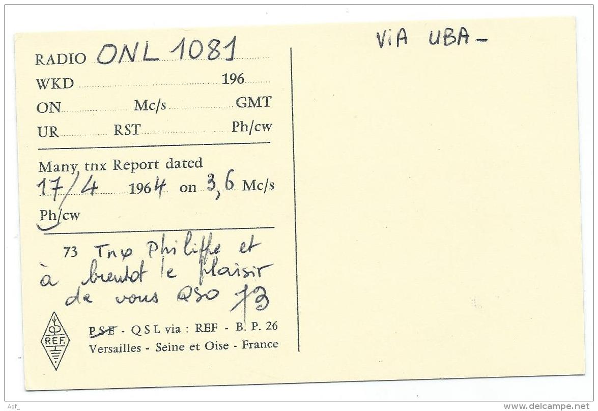 CARTE QSL FRANCE F8REF, STATION OFFICIELLE DU RESEAU DES EMETTEURS FRANCAIS - Radio Amateur