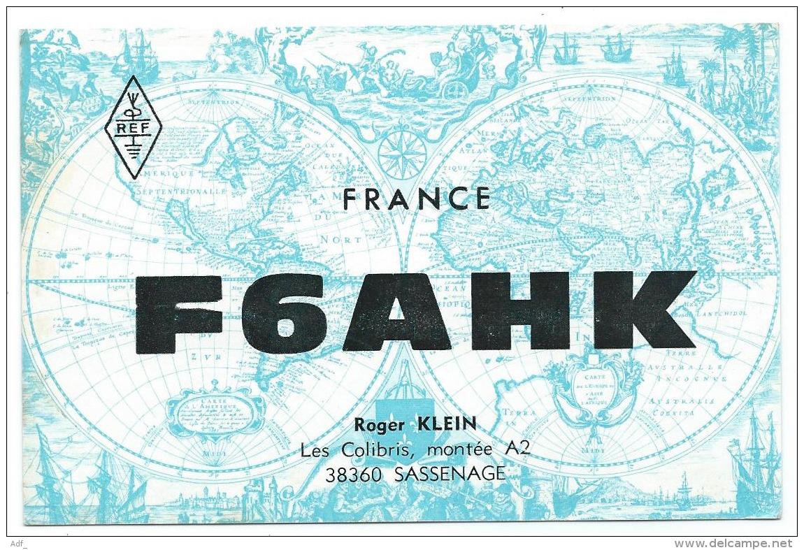 CARTE QSL FRANCE F6AHK, RADIO AMATEUR, SASSENAGE, ISERE 38 - Radio Amateur