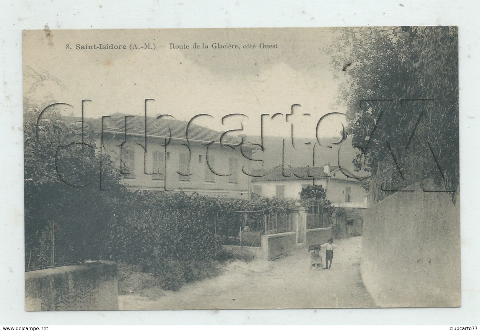 Nice (06) : La Rue Dit  "Route De La Glacière" à Saint-Isidore Côté Ouest En 1920 (animé) PF. - Autres & Non Classés