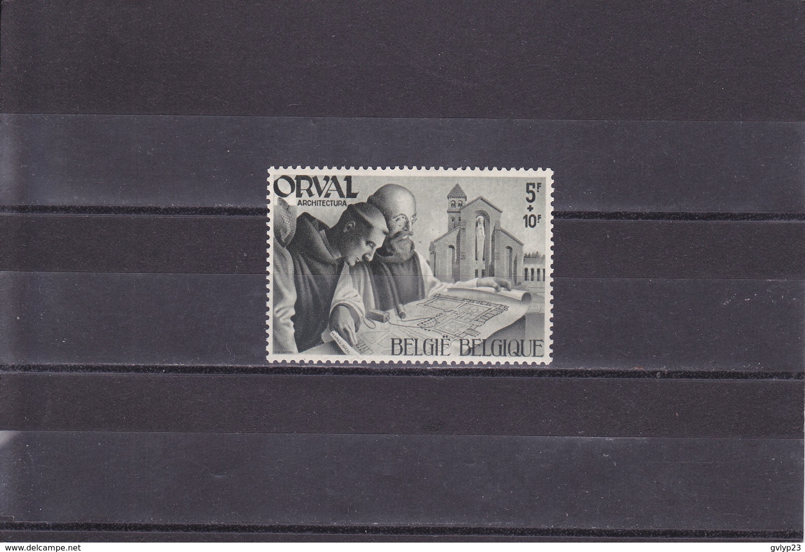 L'EGLISE ABBATIALE D'ORVAL RECONSTRUITE/NEUF ** /5F + 10FNOIR-OLIVE/N° 567 YVERT ET TELLIER 1941-42 - Neufs