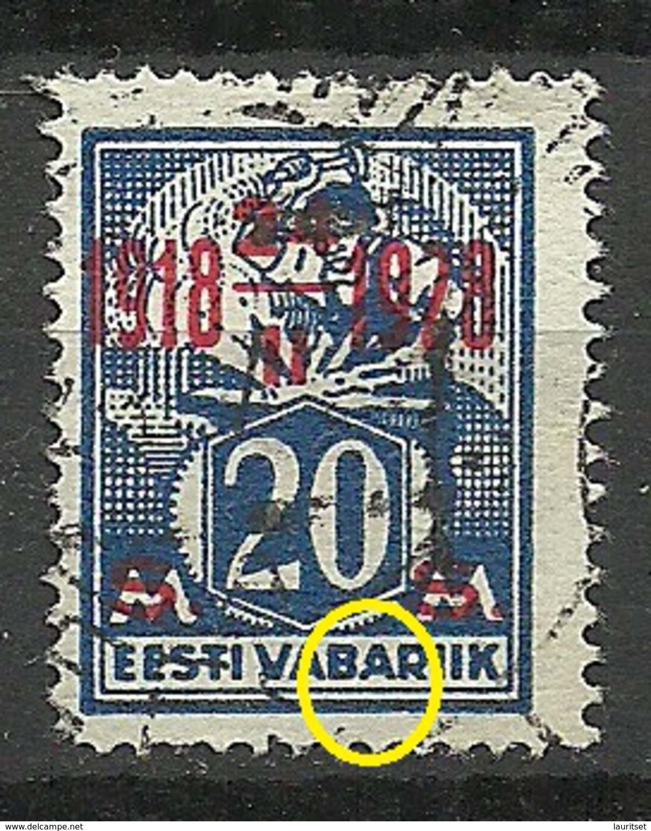 Estland Estonia 1928 Michel 72 + ERROR O - Estonia