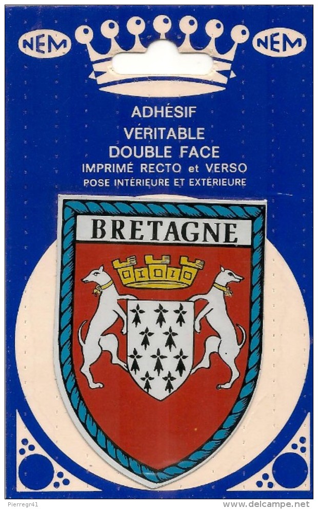 CARTE -AUTOCOLLANT-ECUSSON ADHESIF Double Face-Edit NEM-BRETAGNE-TBE - Stickers